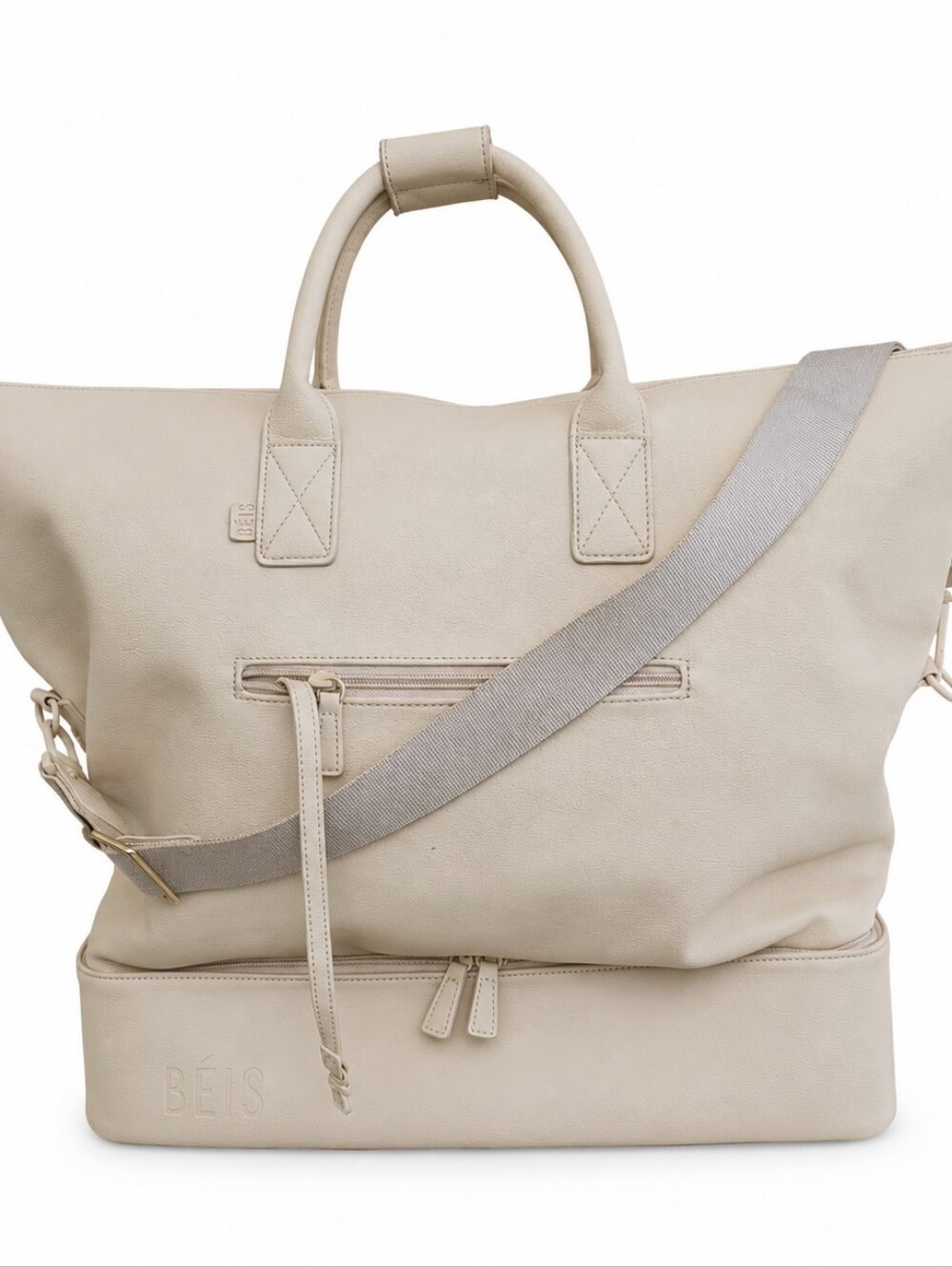 BÉIS BEIS The Premium Weekender Bag Cactus Leather 5th Anniversary Beige 40.5L
